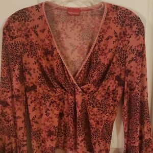 Sugarcane brand floral ruffle sleeves small top